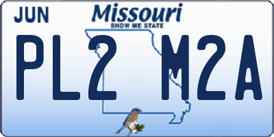 MO license plate PL2M2A