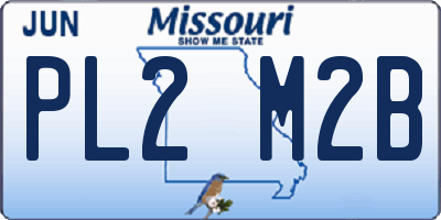 MO license plate PL2M2B