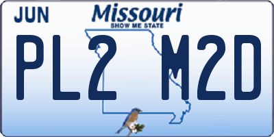 MO license plate PL2M2D