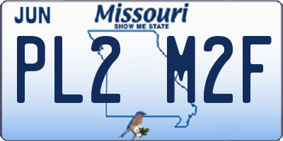 MO license plate PL2M2F