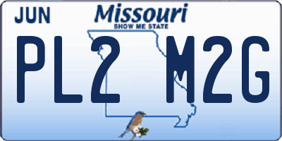 MO license plate PL2M2G