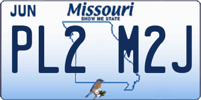 MO license plate PL2M2J