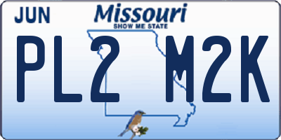 MO license plate PL2M2K