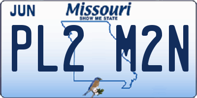 MO license plate PL2M2N