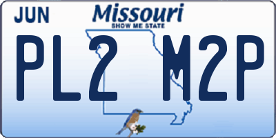 MO license plate PL2M2P
