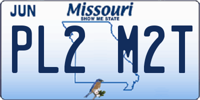 MO license plate PL2M2T