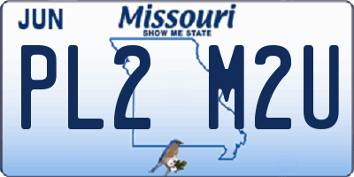 MO license plate PL2M2U