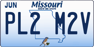 MO license plate PL2M2V