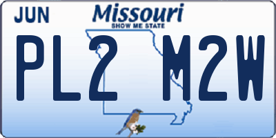 MO license plate PL2M2W