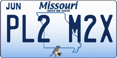 MO license plate PL2M2X