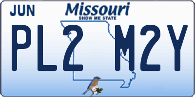 MO license plate PL2M2Y