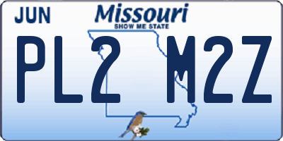 MO license plate PL2M2Z