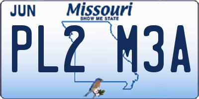 MO license plate PL2M3A