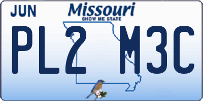 MO license plate PL2M3C