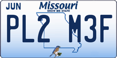MO license plate PL2M3F