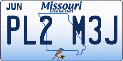 MO license plate PL2M3J