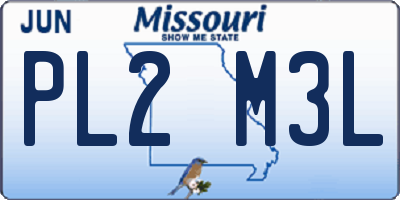 MO license plate PL2M3L