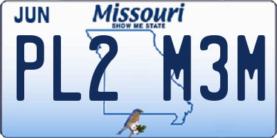 MO license plate PL2M3M
