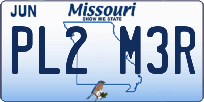 MO license plate PL2M3R