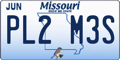 MO license plate PL2M3S