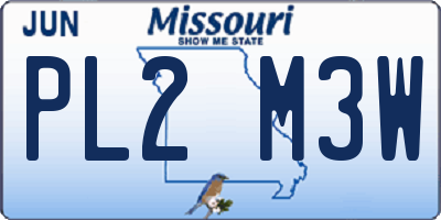 MO license plate PL2M3W
