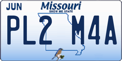 MO license plate PL2M4A