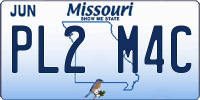 MO license plate PL2M4C