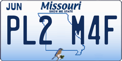 MO license plate PL2M4F
