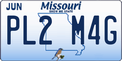 MO license plate PL2M4G