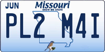 MO license plate PL2M4I