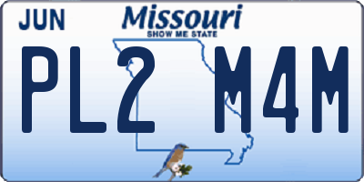 MO license plate PL2M4M