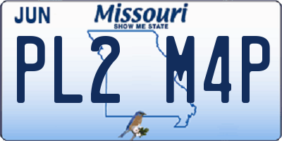 MO license plate PL2M4P