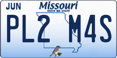 MO license plate PL2M4S