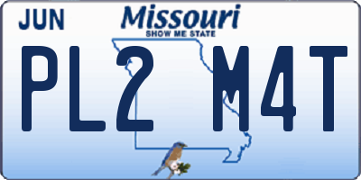 MO license plate PL2M4T