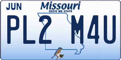 MO license plate PL2M4U