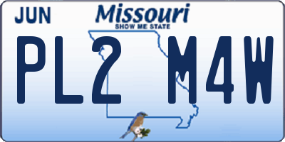 MO license plate PL2M4W