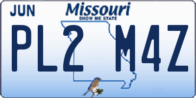 MO license plate PL2M4Z