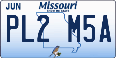 MO license plate PL2M5A