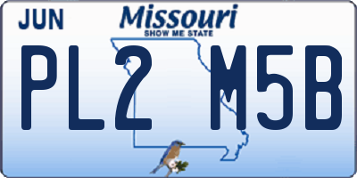 MO license plate PL2M5B