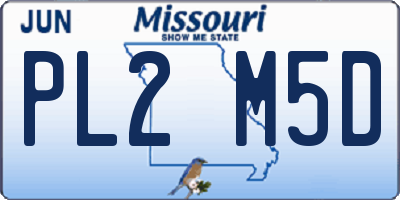 MO license plate PL2M5D