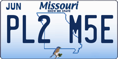 MO license plate PL2M5E
