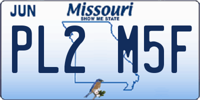 MO license plate PL2M5F