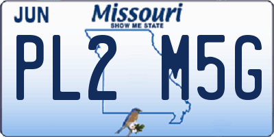 MO license plate PL2M5G