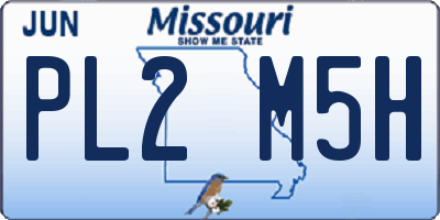 MO license plate PL2M5H