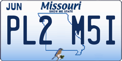 MO license plate PL2M5I
