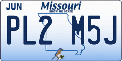 MO license plate PL2M5J