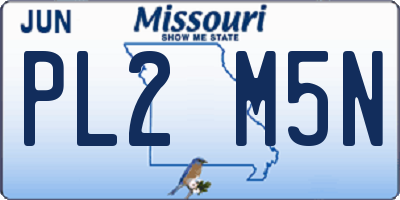 MO license plate PL2M5N