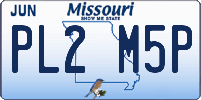MO license plate PL2M5P