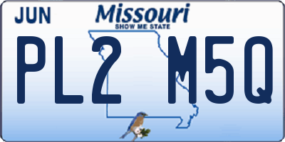MO license plate PL2M5Q