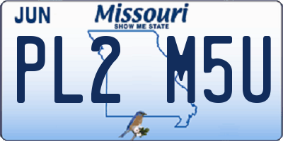 MO license plate PL2M5U